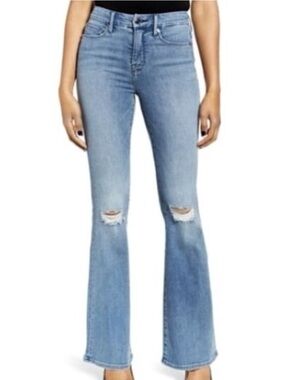 Good American good Flare Jeans Distressed raw hem size 14